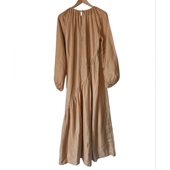 & Other Stories Voluminous Oversized Balloon Sleeve Midi Dress, Beige Size XS - Picture 11 of 14
